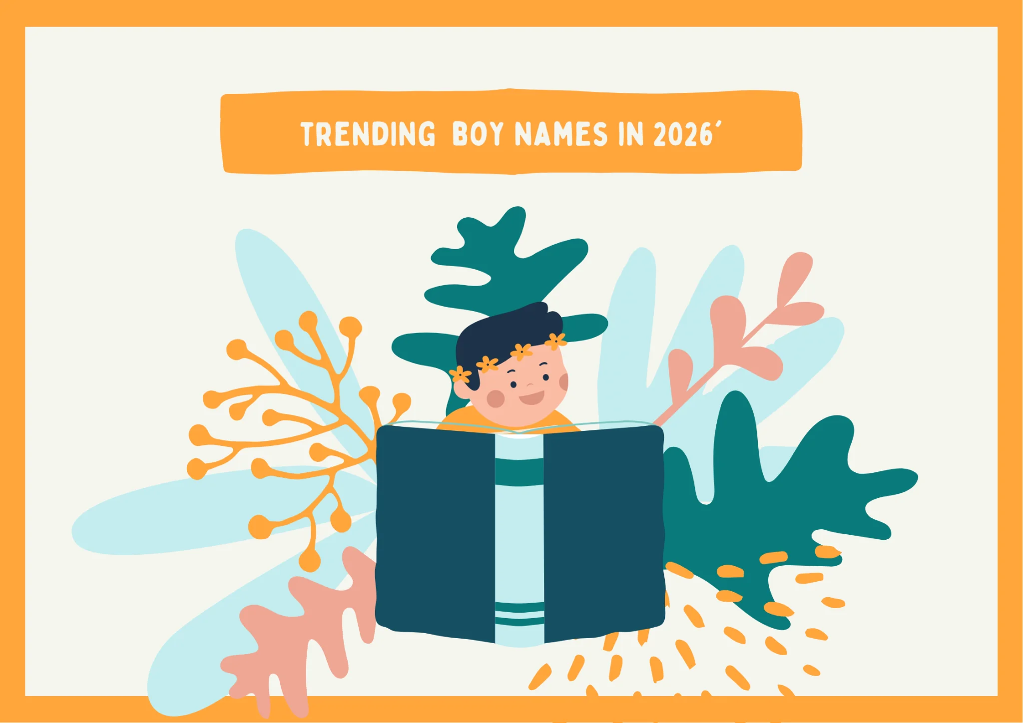 Illustration of trending Chinese boy names in 2026
