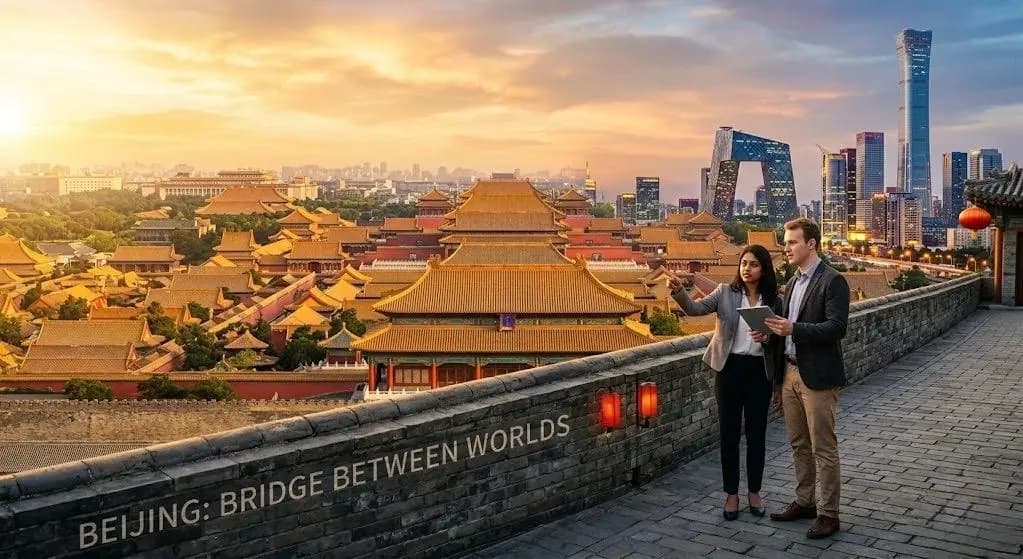 Illustration highlighting Mandarin language learning, cultural heritage, and global connection